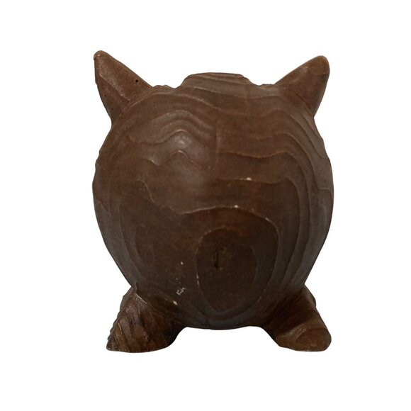 Vintage Midcentury Wood Look Googly Eyes Owl Figurine - Picture 4 of 7